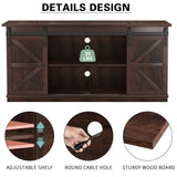 YESHOMY TV Stand for Televisions up to 65 Inchs, with Sliding Barn Doors and Storage Cabinets, Console Table and Media Furniture for Living Room, 58 Inch, Espresso YESHOMY