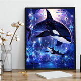 QACEYID Killer Whale Paint by Numbers Kit for Adults, Paint by Number on Canvas, Abstract Art Digital Oil Painting Kits Suitable for Home Wall Decoration Gift 16"x20" QACEYID