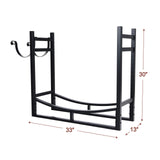 PHI VILLA Heavy Duty Firewood Racks Indoor/Outdoor Log Rack with Kindling Holder, 30 Inches Tall, Black PHI VILLA