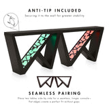 HOMES: Inside + Out Naomi Modern Decorative Accent LED Console Table with W-Shaped Legs and Remote, Wood Entryway Furniture for Living Room, Hallway, Entrance, Small Spaces, Black HOMES: INSIDE + OUT