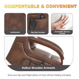 Dual Motor Power Lift Recliner Chair, Lift Chair with Massage and Heat for Elderly, Lay Flat Recliner, Standing Assistance, Infinite Position Reclining, Living Room Chair, Faux Leather, Brown Trustyue