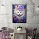 WSLWXSHM Diamond Painting Kits for Adults, Cat Round Full Drill Diamond Art Kits, 5D DIY Paint with Diamonds Crafts for Home Wall Decoration Gifts 12×16Inch WSLWXSHM