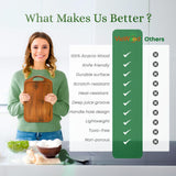 VieWood Acacia Wood Cutting Board with Juice Groove, Hanging Hole & Grip Handle for Meat, Vegetables and Cheese, Knife Friendly, Caperci Better Wood Chopping Board VieWood