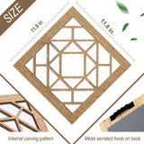 KOYILTD 2 PCS Square Wall Mirror, Rustic Farmhouse Decorative Mirrors, 12 inch Mirror Art for Bathroom, Bedroom, Living Room (Wenge, 12 x 12 in style1) KOYILTD