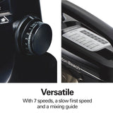 Hamilton Beach Electric Stand Mixer, 4 Quarts, Dough Hook, Flat Beater Attachments, Splash Guard 7 Speeds with Whisk, Black with Top Handle Hamilton Beach