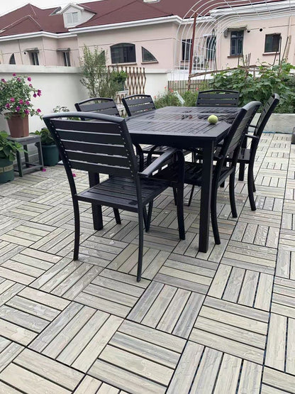 WPC Patio Deck Tiles,DIY Interlocking Decking Tiles, Floor Tile,Water Resistant Indoor Outdoor (9, 3D Organic White) - WoodArtSupply