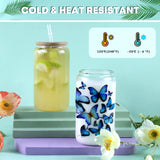 HTVRONT 8 PCS Sublimation Glass Cups Clear -16oz Sublimation Glass Tumbler with Bamboo Lid - Sublimation Blanks for Painting, Sublimation and HTV Vinyl Crafts HTVRONT