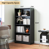 IRONMIX Metal Open Bookcase, 4-Tier Bookshelf with Adjustable Storage Shelves, Modern Black Bookshelf for Small Places, 59" Tall Book Shelf, Cabint Display Case for Home Office, Library, Living Room IRONMIX