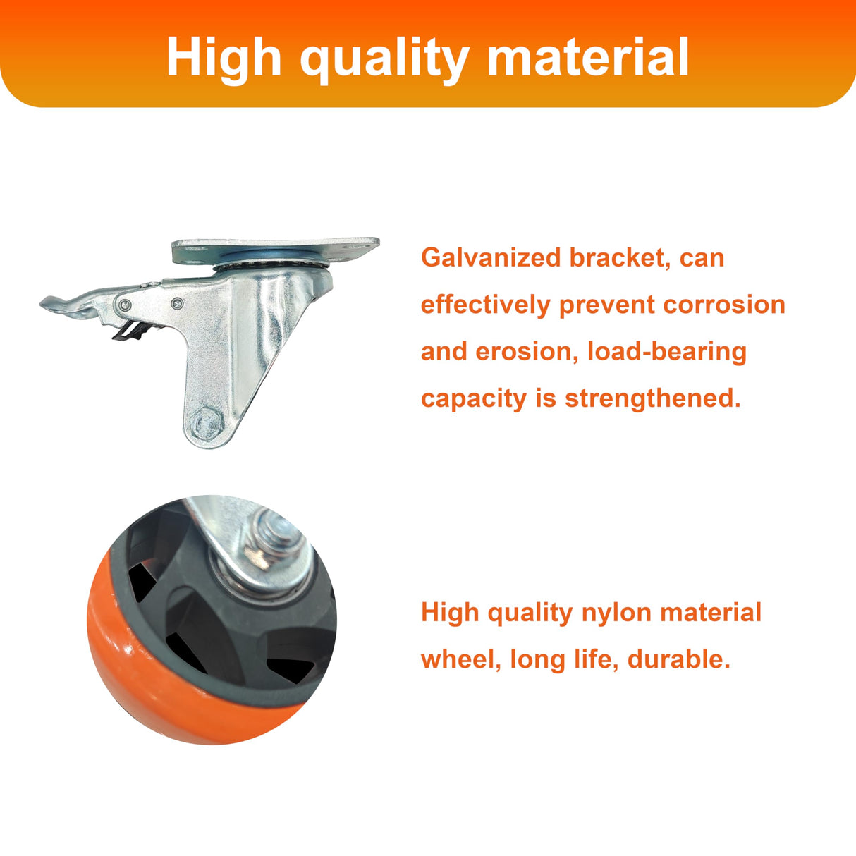 Htudcoue 8 Pcs 4 Inch Heavy Duty Casters,with Brake and Swivel Locking,4 casters Load Capacity 2200 lbs, for Furniture, Workbenches, Carts, Etc. Htudcoue