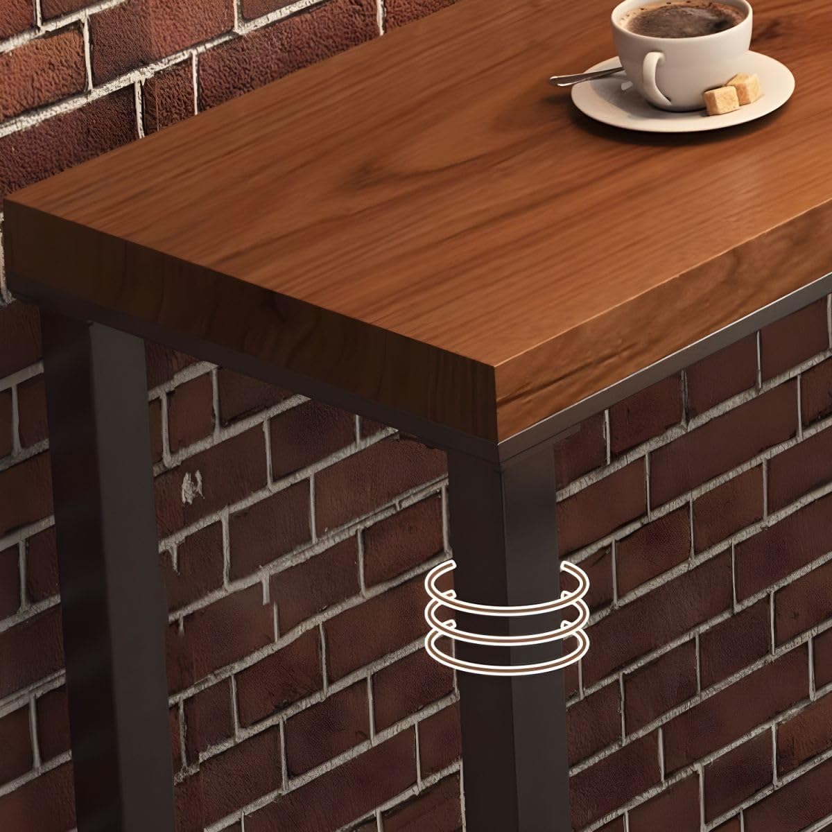 RUNNUP Solid Wood Industrial Bar Table for Dining and Small Spaces – Rectangle Design, 63"L x 15.7"W x 41.3"H RUNNUP