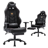 Big and Tall Gaming Chair with Footrest 350lbs-Racing Style Computer Gamer Chair, Ergonomic High Back PC Chair with Wide Seat, Reclining Back, 3D Armrest, Headrest and Lumbar Support for Adult-Black COLAMY