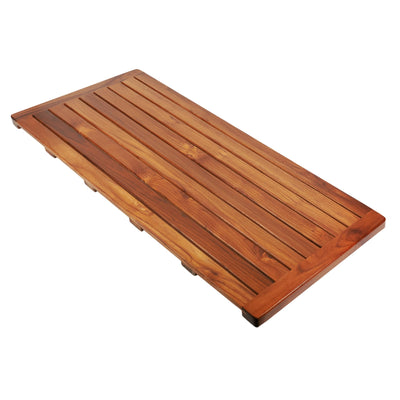 Utoplike Teak Bath Mat, Shower Mat Wood for Bathroom, (40"x18") Wooden Floor Mat Square Extra Large for Spa Home or Outdoor