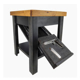 American Furniture Classics Gun Concealment Nightstand End Table, Chic Black with Honey Top American Furniture Classics