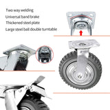 uyoyous 6'' Caster Wheels Heavy Duty 4 Pack Cart Swivel Wheels Load 1760 lbs Silent Ball Bearing Solid Wheel with 360° Rotation Top Plate (2 with Brakes& 2 Without) uyoyous