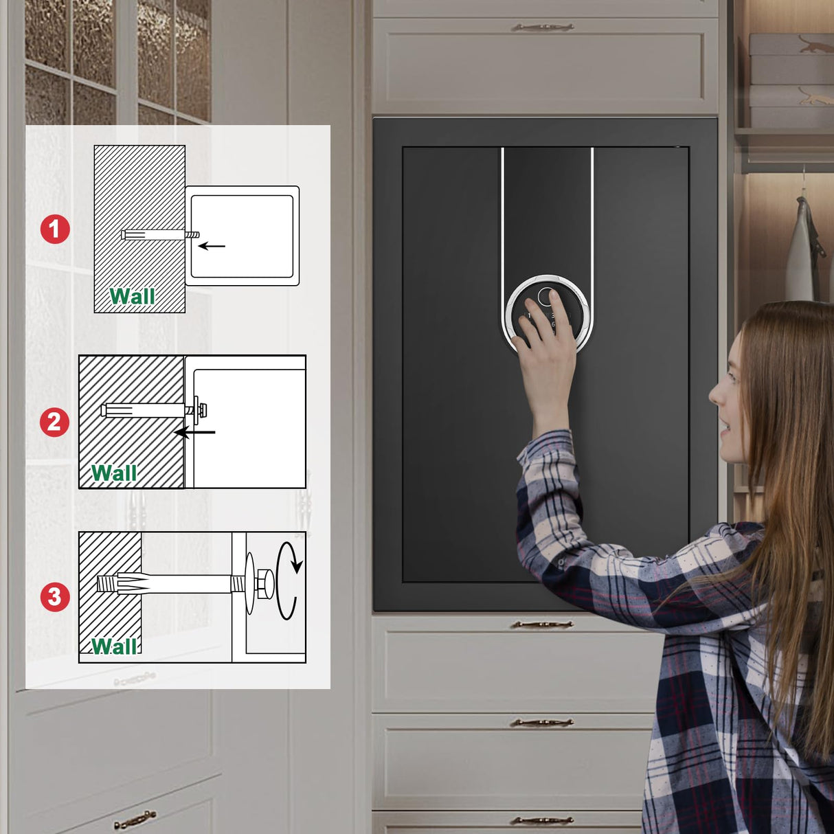 3.0 Cuft Large Biometric Safe Box, Personal Safes for Home Use Fire and Water Proof with Fingerprint Lock, Fireproof Safe with Fireproof Waterproof Bag, Security Safety Box for Home Office Mitlvge