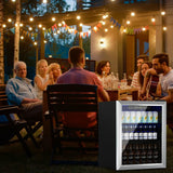 Stopsad Beverage Refrigerator Cooler, 76 Can/1.7 Cubic Feet Mini Fridge with Glass Front Door, Digital Display Small Refrigerator with Adjustable Shelves for Soda, Beer or Wine Stopsad