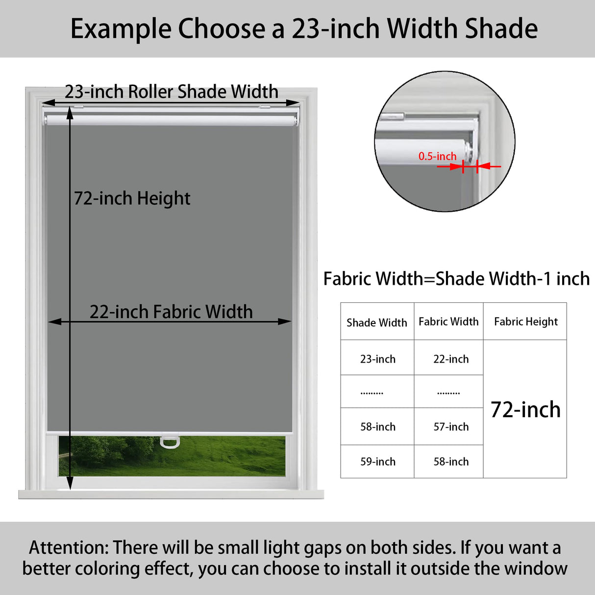 Ajadeblind Blackout Roller Shades for Windows, Thermal Insulated Pull Down Shade, Total Blackout Window Blinds for Home,Office,Bedroom,Door (Linen Beige,23''x72'') Ajadeblind