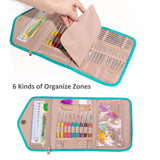 MYBAGZING Crochet Hook Case Empty - Foldable Crochet Hook Organizer - Crochet Hook Holder for Knitting & Crochet Supplies - Knitting Accessories, Teal MYBAGZING
