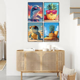 ZXQL 4 Pack Sea Turtle Paint by Numbers Kit for Adults Beginners, 12" Wx16 L Dolphin Paint by Numbers for Adults Rolled up Canvas for Painting Home Decor Creative Wall Art with Nice Gift Box ZXQL