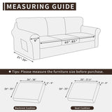 Easy-Going 7 Pieces Stretch Couch Cover Washable Sofa Cover Set for 3 Backrest and Seat Cushion Couch Anti-Slip Sofa Slipcover Furniture Protector with Elastic Bottom (Large, Dark Grey) Easy-Going