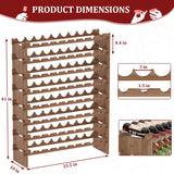 Domax Wine Rack Freestanding Floor - 8 Tiers Wine Bottle Holder 72 Bottle Stackable Wine Rack， Bamboo Wine Holder Wine Storage Racks for Kitchen, Domax