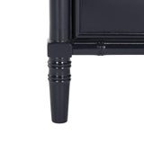 SAFAVIEH Home Collection Mina Modern Coastal 3 Drawer 25" Bamboo Nightstand, Navy/Gold Safavieh