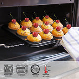 MARIWEI 2 Pack Premium Bakeware 24-Cup, Mini Muffin Pan, Dishwasher Oven Safe (Black, Steel) MARIWEI