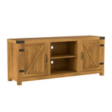 Walker Edison Georgetown Modern Farmhouse Double Barn Door TV Stand for TVs up to 65 Inches, 58 Inch, Barnwood Walker Edison
