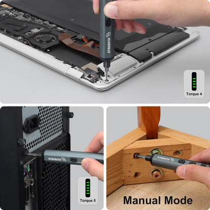 STREBITO Mini Electric Screwdriver Set, 70 in 1 Small Electric Screwdriver Cordless - 64 S2 Preicison Bits, 5 Torque Settings, 4 LED Lights, Mini Power Screwdriver Repair Tool Kit for PC RC E - WoodArtSupply