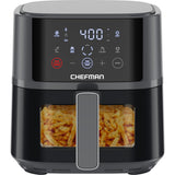 Chefman Air Fryer – 4 QT Compact Airfryer for Quick & Easy Meals, Features Hi-Fry Technology for Extra Crisp, Easy-View Window, Touch Controls with 4 Presets, Nonstick & Dishwasher Safe Basket - Grey Chefman
