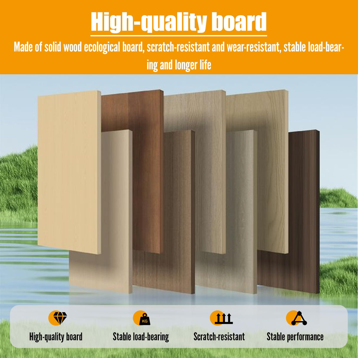 Reception Desk with Counter, L 35.4-74.8'' , Modern Front Desk Reception Counter, Solid wood ecological board, large storage space,with Storage Drawers, front office desk for Salon, Office, Lobby EQWZUPD