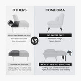 COMHOMA Convertible Sofa Bed, 68″Fabric Couch with Adjustable Backrest, Loveseat Recliner Sleeper Living Room Furniture futon Set, Black COMHOMA