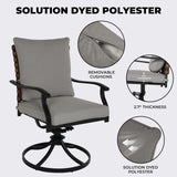 Grand patio 11-Piece Outdoor Dining Set, 10 Leather-Look Wicker Swivel Patio Chairs & 1 Extendable Rectangular Dining Table, Brown Grand patio