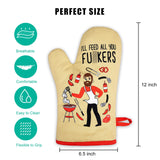 Miracu Funny Oven Mitts, Presents for Chefs, Funny Cooking Gadgets, BBQ Oven Mitt - Unique Gifts for Cooks Dad Brother Him, Manly Valentines Housewarming Grilling Kitchen Chef Gifts for Men Who Cook Miracu