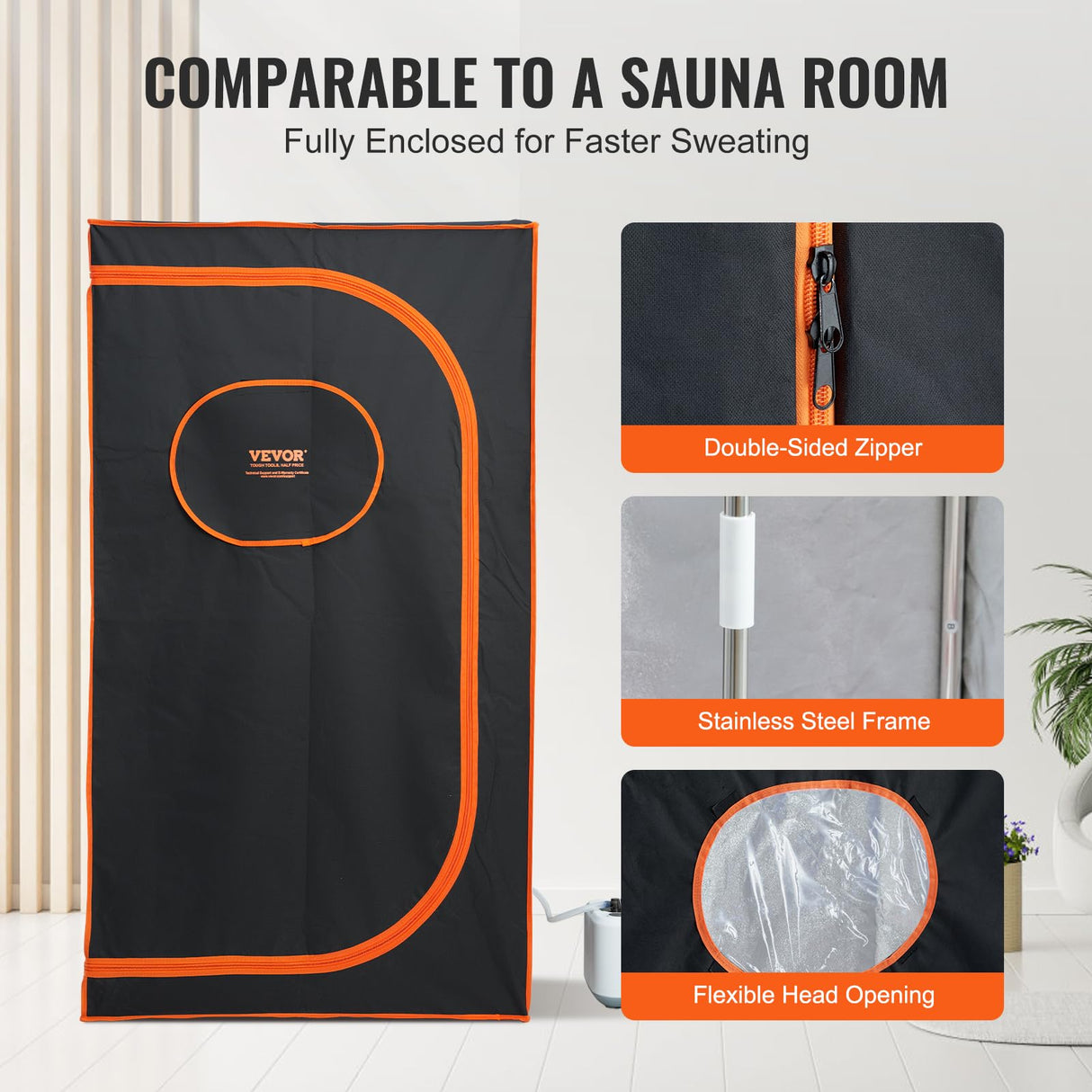 VEVOR Portable Steam Sauna Tent Full Size, 1000W Personal Sauna Blanket Kit for Home Spa, Detoxify & Soothing Heated Body Therapy, Time & Temperature Remote Control with Floor Mat, 2.9’x 2.9’x 5.25’ VEVOR