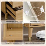 Chrangmay Dresser for Bedroom with 6 Drawers,47" Wide Modern Chest of Drawers with Metal Handle,Wooden Dresser TV Stand,Wood Closet Clothes Storage Organizer for Living Room,Hallway,Oak Chrangmay