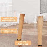 LUCKNOCK Night Stand with Drawer, Modern Nightstand, Bedside Tables, Mid Century Nightstands with Open Storage Shelf, Wood Bedside Table, Small Night Stands for Bedroom, 2-Tier Night Table, White. LUCKNOCK