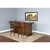 Sunny Designs Tuscany 78" Farmhouse Wood Bar Unit in Medium Brown Sunny Designs