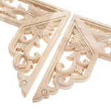 MUXSAM Wooden Decorative Appliques Onlays, 4-Pack Unpainted Wood Caravings Decals Inlays Overlays Corners Decor for Cabinet Dresser Cupboard Mirrors Walls Doors DIY Craft Project, 8x8cm/3.15"x3.15" MUXSAM