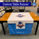 Custom Table Runner with Business Logo, Ships Next Day Made in USA - 24" x 60" Thick Premium Polyester hem sewn all side, Vivid color sublimation print, Trade Show Quality, wrinkle-free (24x60) Exposmart
