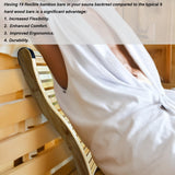 BESTNEWIE Flexible 19 Bars Bamboo Sauna Backrest, Cooler Than Wood, Complete with a Sauna Hat and a Seat Pad, Slip-Resistant Rubber Pad. Sauna Accessory Set (2 Pack) BESTNEWIE