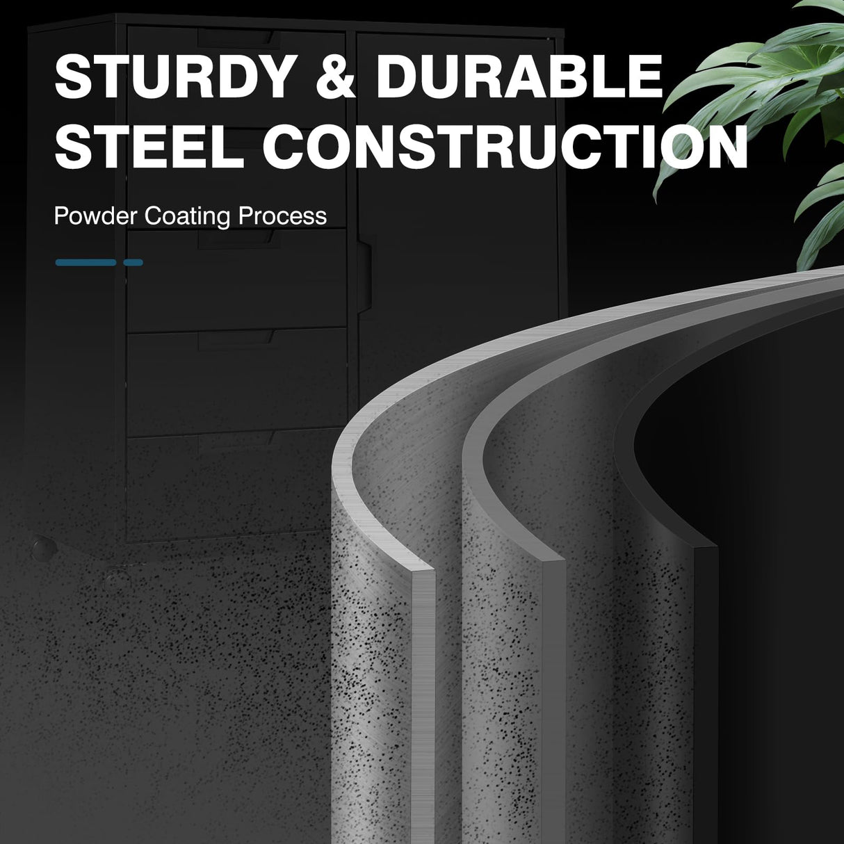 MIIIKO 5 Drawer Storage Cabinet with Door and Shelf, Mobile Lateral Cabinet on Wheels, Home Office Small Cabinet Organizer Printer Stand, Black File Cabinets MIIIKO