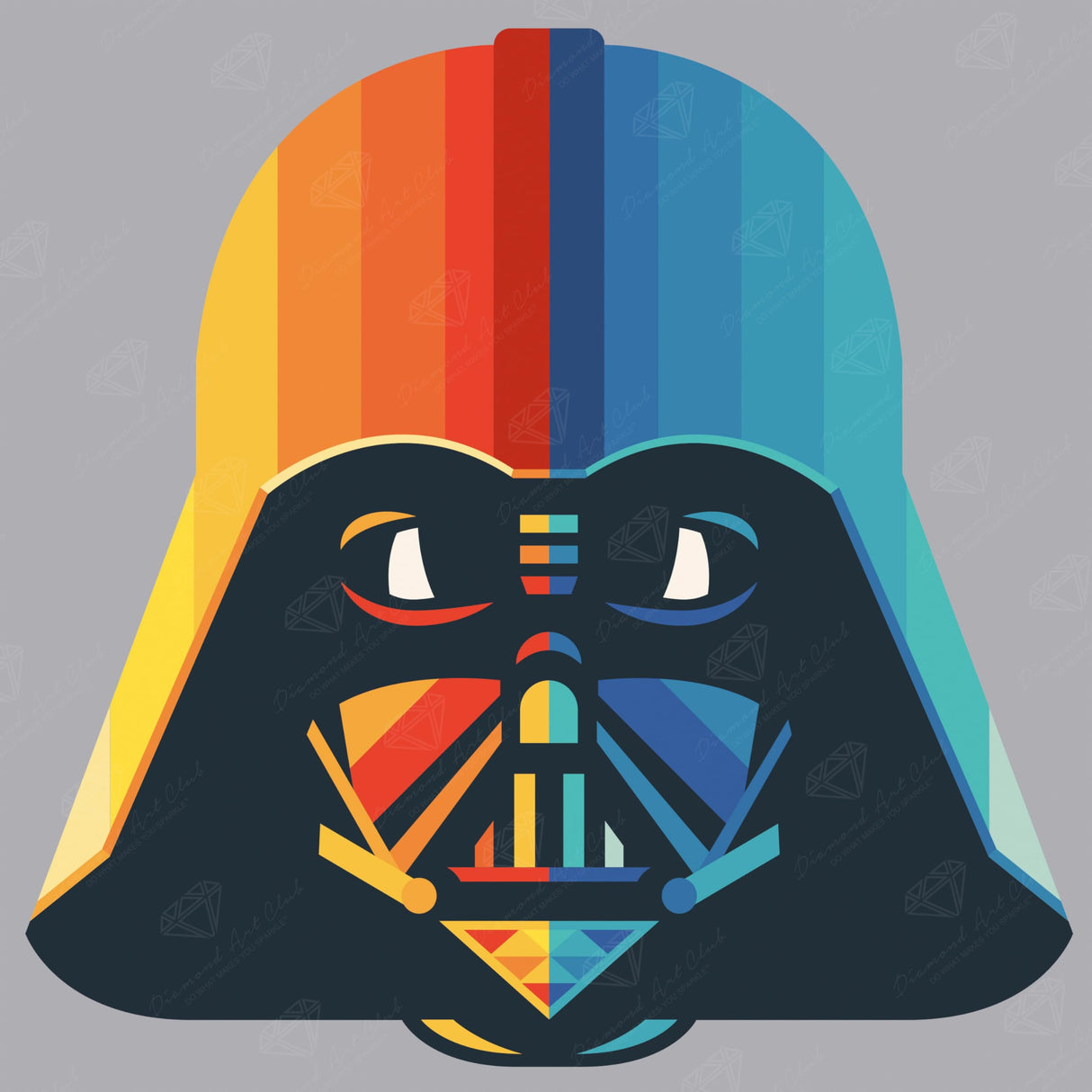 DIAMOND ART CLUB Rainbow Darth Vader Diamond Painting Kit, Fun DIY Crafts for Adults, Round Diamond Art Canvas for Beginners, 13" x 13" (33x33cm) DIAMOND ART CLUB