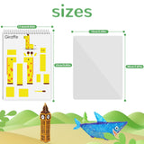 3D Printing Pen Drawing Book Spiral Bound with Transparent Template, 40 Patterns Reusable Painting Graffiti Template, Ideal DIY Gift for Kids Include Animal Transportation House Building Food CKMOREL