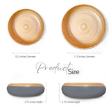 TPIA 11.81" Spun Bamboo Fruit Bowl, Bamboo fruit basket, fruit bowl for kitchen counter, Decorative Bowl,Fruit bowl,Wooden bowl,Decorative bamboo bowl,Bamboo salad bowl (Grey, Pack of 2) TPIA