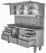 JEGS 72 in. Stainless Steel Tool Cabinet Includes (11) Drawers (4) Cabinet JEGS