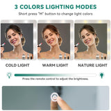 YITAHOME Vanity Desk with Mirror, Makeup Vanity Set with Power Strip, 9 Dimmable Bulbs, Drawers, Cabinet, Shelves, and Stool, 3-Color Adjustable Lighting, Elegant Vanity for Dressing Room, White YITAHOME