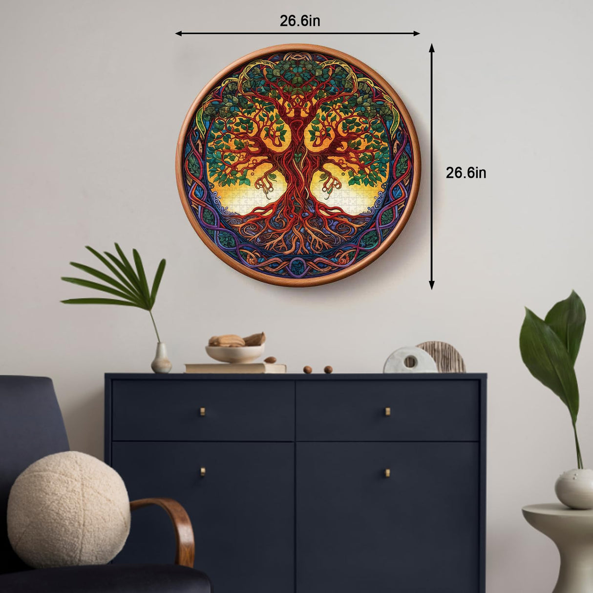 Tree of Life Puzzles for Adults 1000 Pieces, Mandala Tree Jigsaw Puzzles, Nature Plant Round Puzzles, Hard Challenging Puzzles PPuzzling