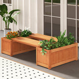 Toolsempire Outdoor Planter Bench, 45 Gallon Outdoor Bench Wooden Raised Garden Bed with Planter Box, 2-in-1 Wood Planter Bench Deck Plant Box for Porch, Patio, Garden & Backyard Toolsempire