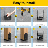 FMhotu 4x4 Post Base, 4Pcs Stainless Steel Post Anchor Bracket (Internal 3.5 x 3.5), Adjustable Post Base for Pavilion Deck Porch Handrail Railing Support Decorative Anchor Plate FMhotu